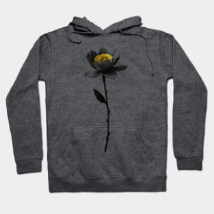 Black Flower with Yellow Center Hoodie